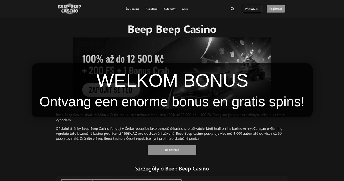Beep Beep Casino - Beste Slots & Snelle Uitbetalingen