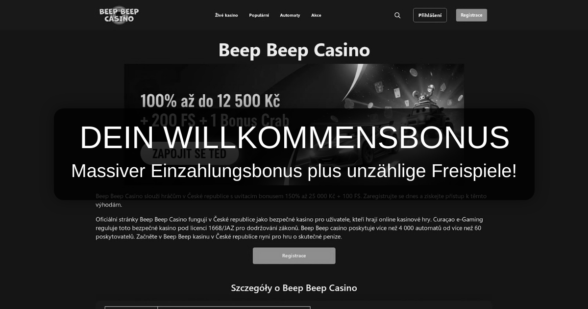 Beep Beep Casino - Erstklassige Slots & schnelle Auszahlungen