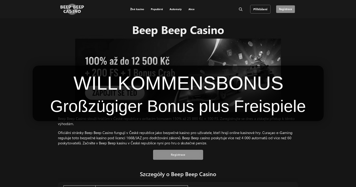 Beep Beep Casino - Spitzen Slots & blitzschnelle Auszahlungen